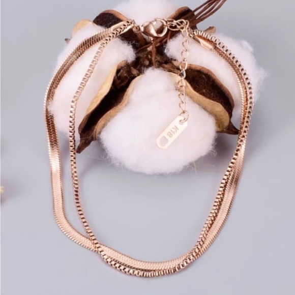 ✨Clara 18K Rose Gold Titanium Steel Snake Anklet Bracelet 3mm - Picture 9 of 10